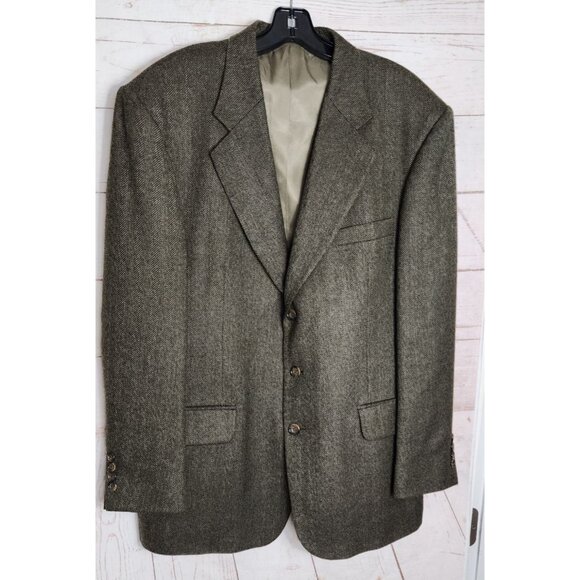 Oscar De La Renta Men's 100% Wool 3-Button 44R Vintage Sport Coat Dress Jacket - Picture 14 of 14